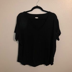 black v neck tee